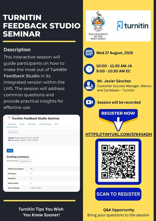 Turnitin Feedback Studio Seminar - The University of the West Indies