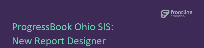 New Report Designer: ExpressViews Training and Work Session