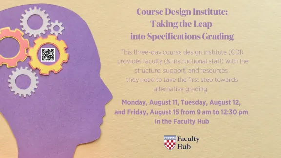 POSTPONED: Course Design Institute: Taking the Leap into Specifications Grading