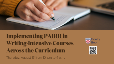 Implementing PAIRR in Writing-Intensive Courses Across the Curriculum