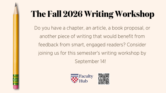 The Fall 2026 Writing Workshop