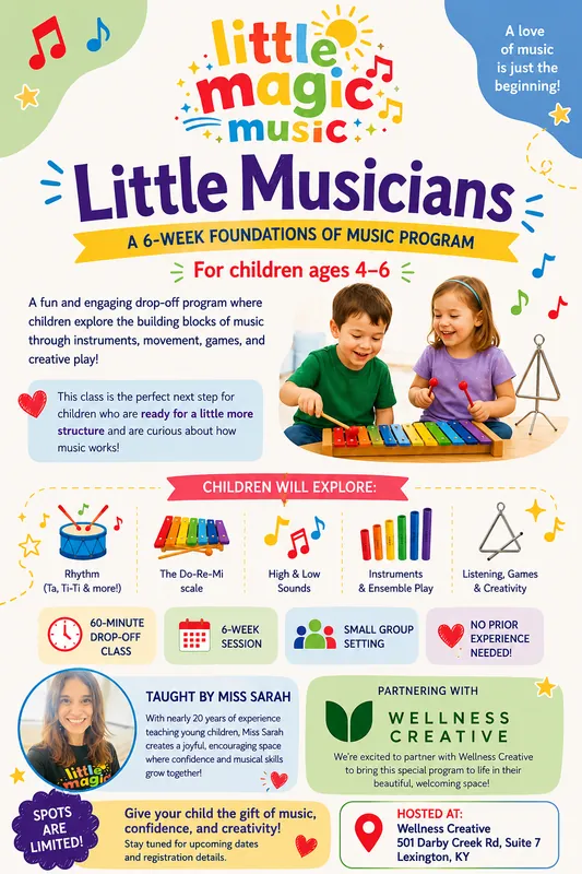 (6-week DROP OFF session) LITTLE MUSICIANS Ages 4-6yrs