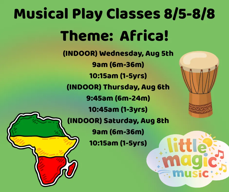 (Ages 6m-36m) WED 9am INDOOR Musical Play Class