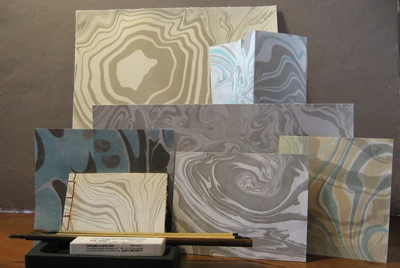 Flowing Ink: Japanese books and Suminagashi