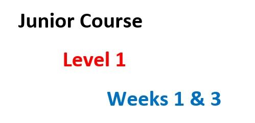Level 1 Start Sailing. Weeks 1 & 3.