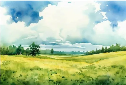 Artac - Watercolor - Theme: “Trees & Clouds”