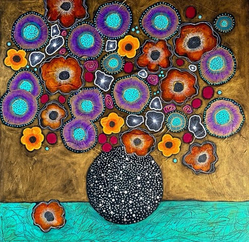Check -  Abstract Mixed Media Florals