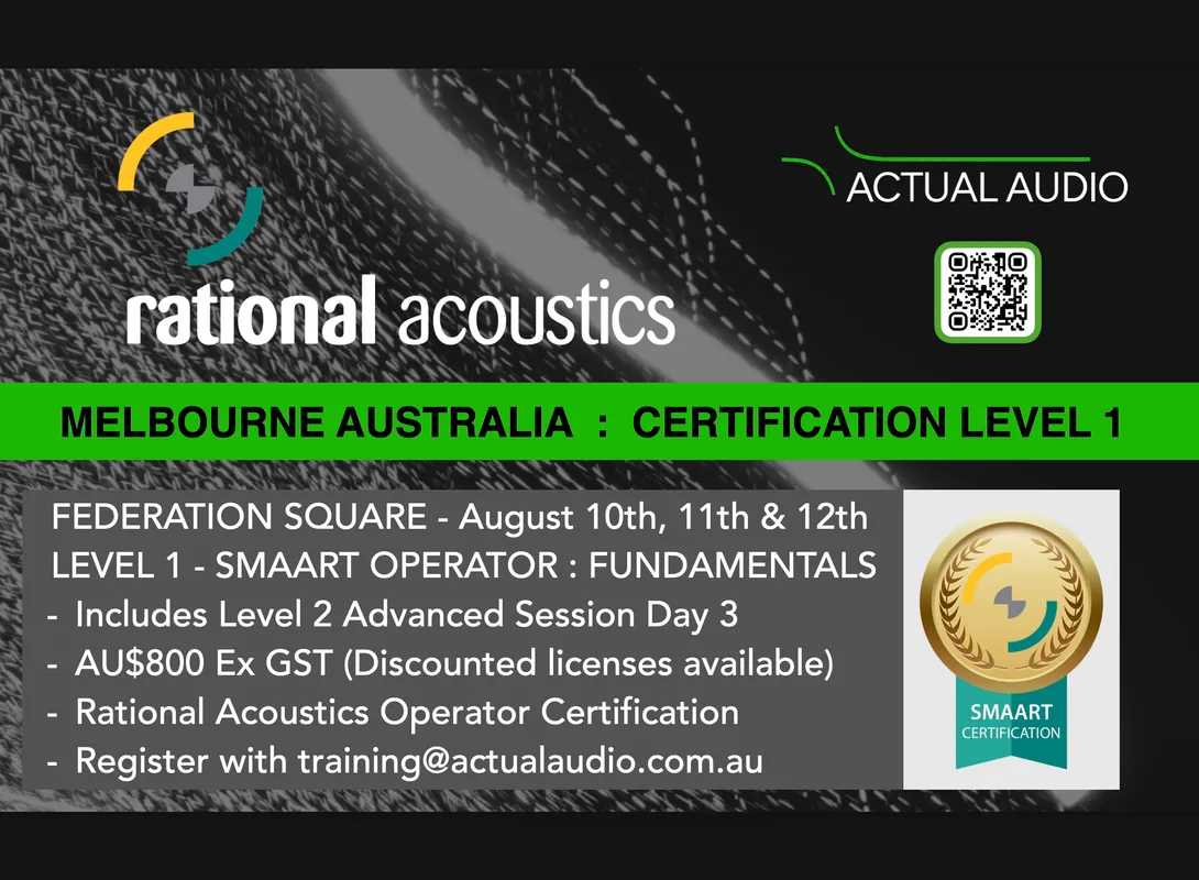 Melbourne, Australia Smaart Operator: Fundamentals, August 2026