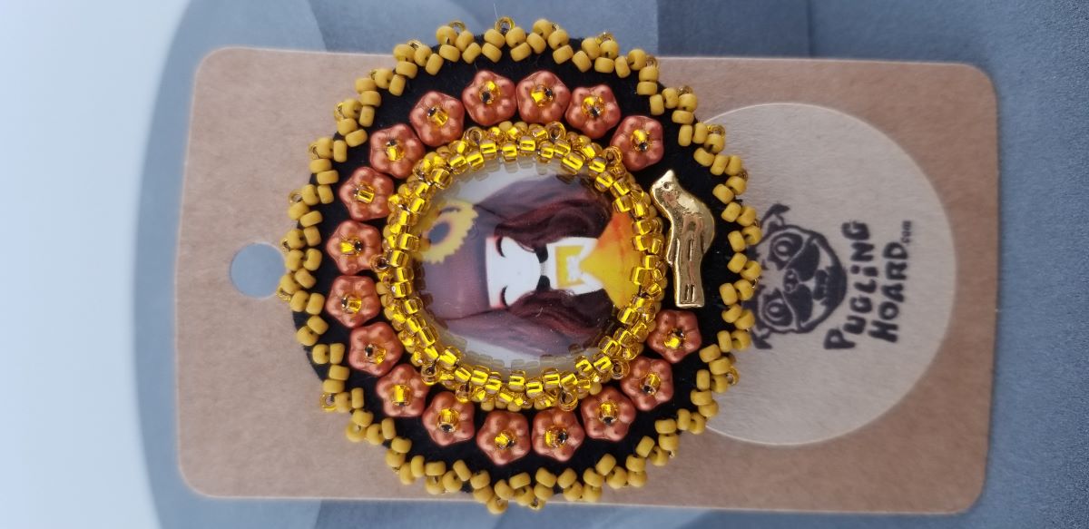 Bead Embroidered Brooches