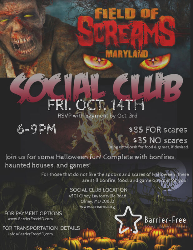 BarrierFree — Field of Screams September Social Club