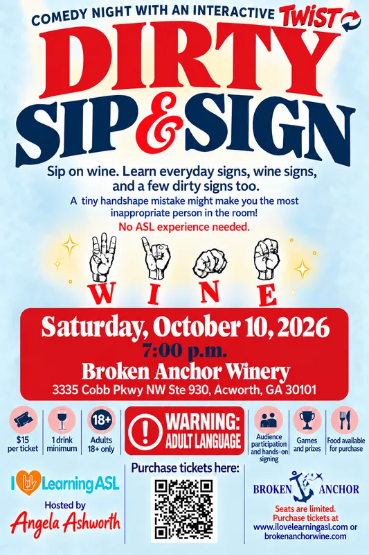 Comedy Night with an Interactive Twist  " Dirty Sip & Sign"