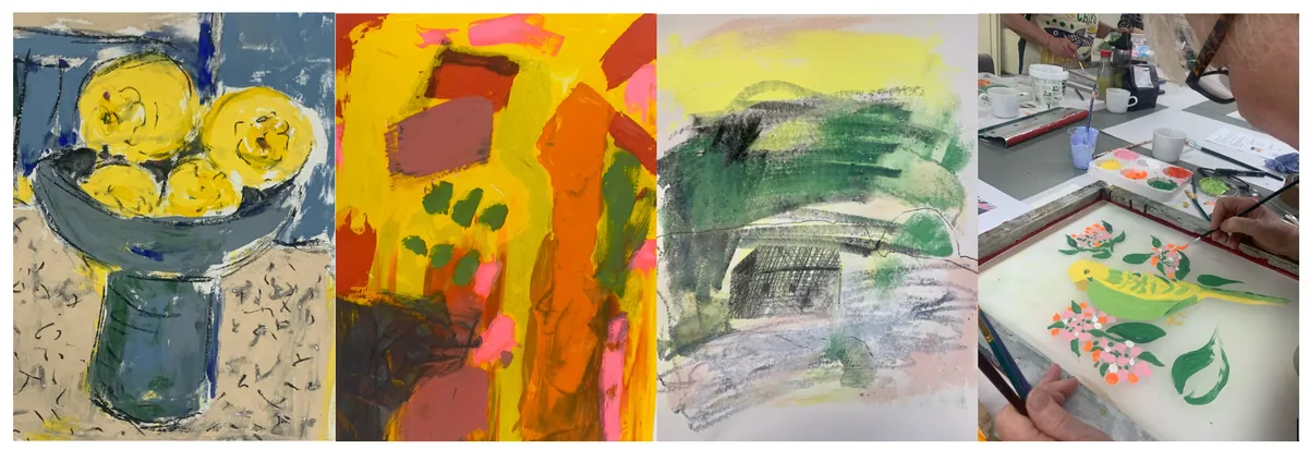 Printing Monotypes using Silkscreens with Siobáin Drury