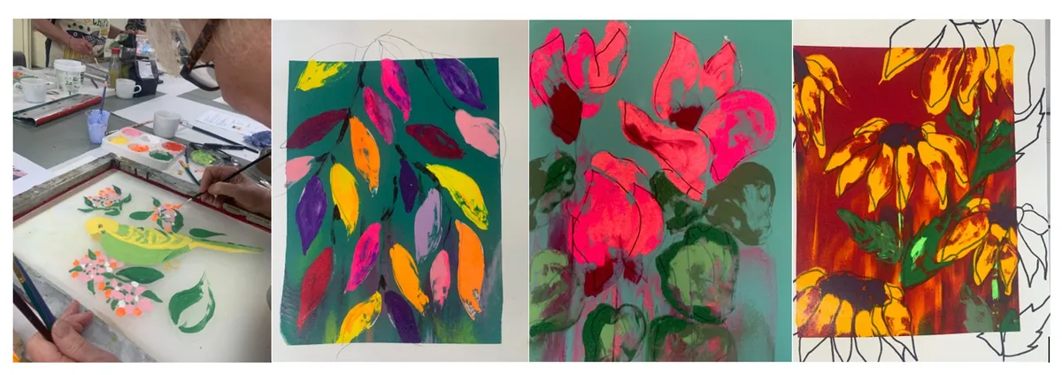 Printing Monotypes using Silkscreens with Siobáin Drury