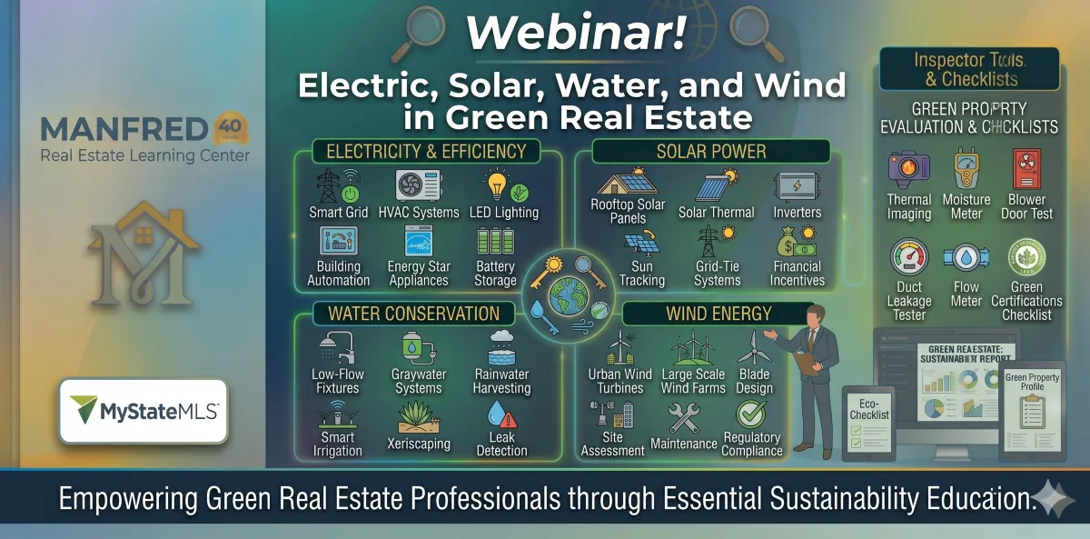 Webinar! Electric, Solar, Water and Wind in Green Real Estate