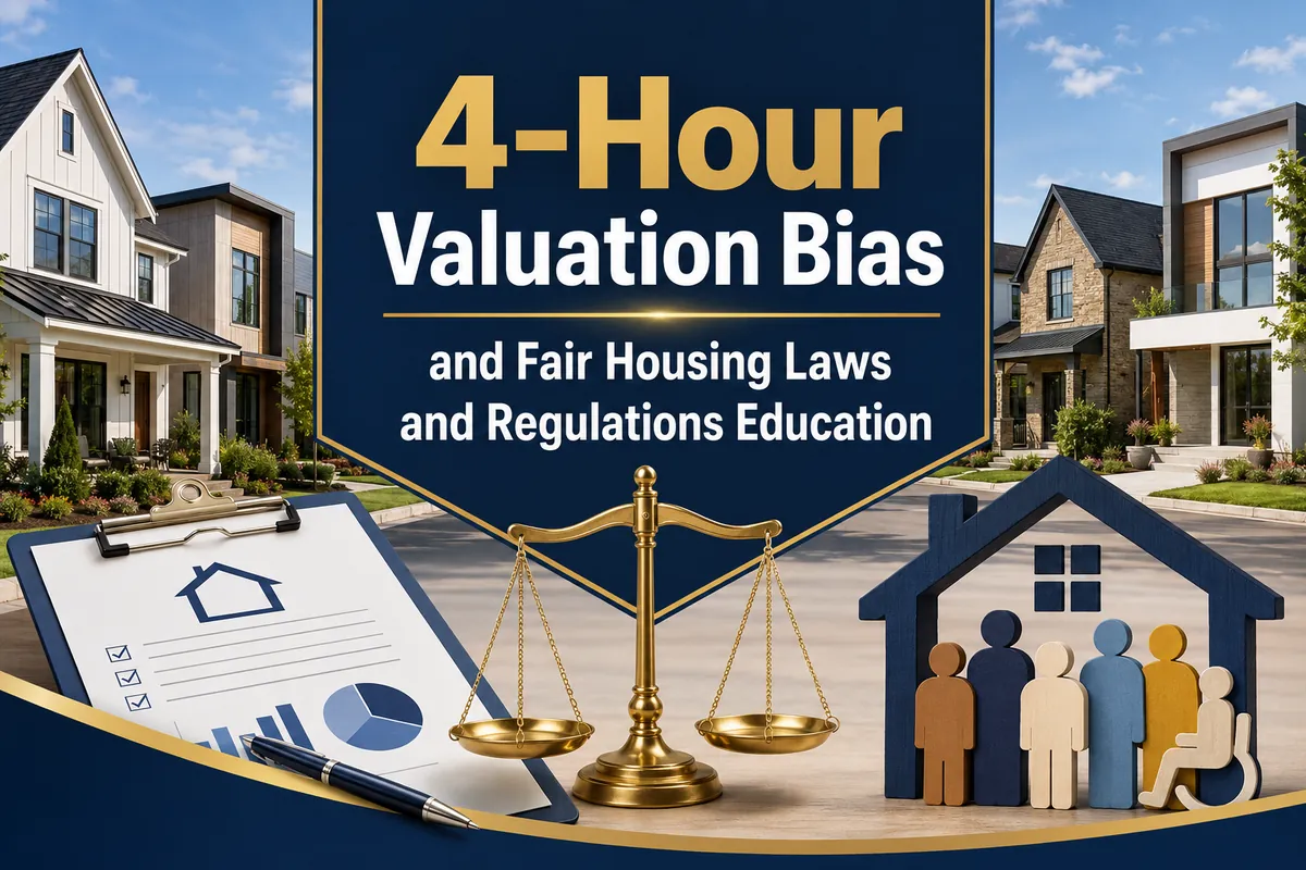 Webinar! 4 Hour Valuation Bias and Fair Housing Laws and Regulations Education