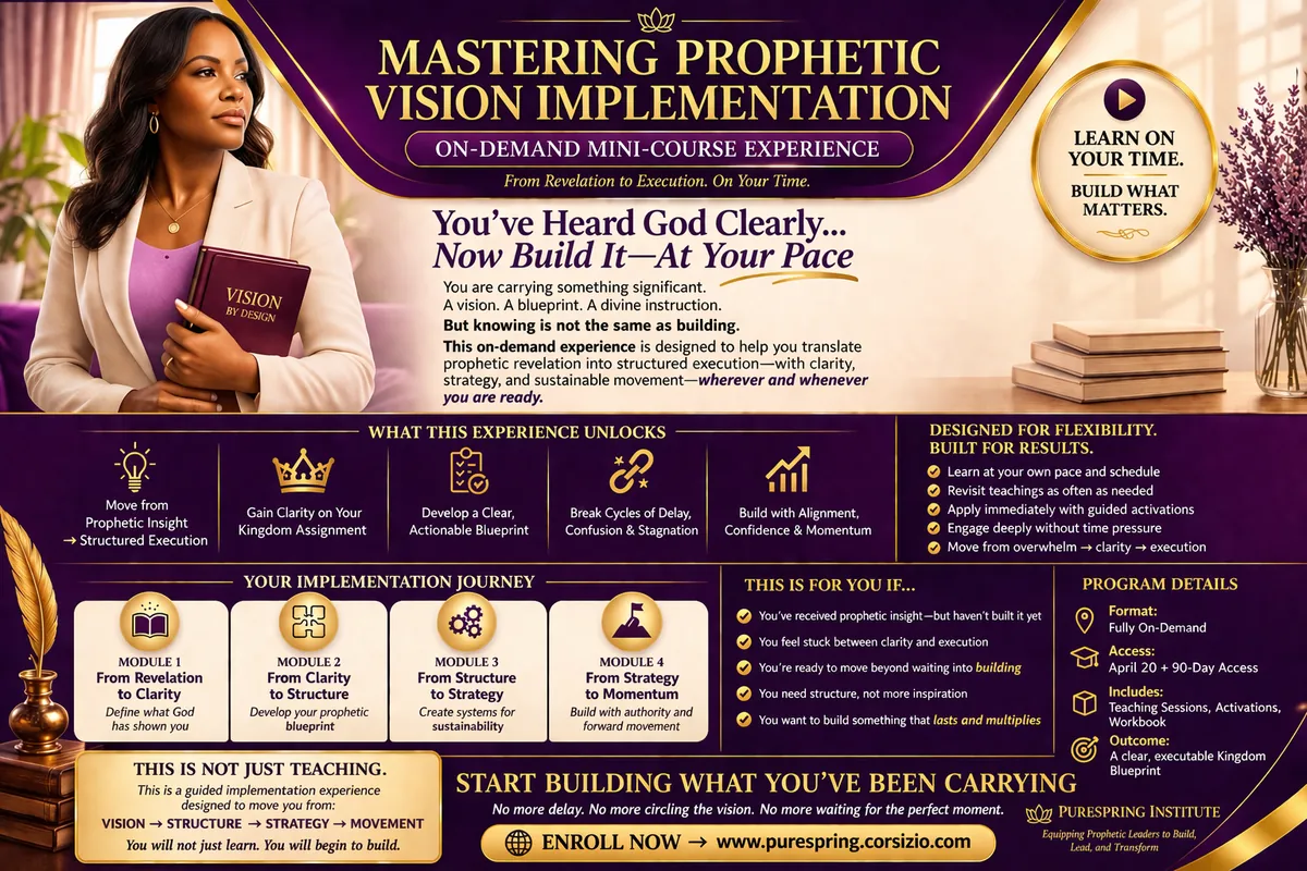 Mastering Prophetic Vision Implementation (On-Demand Mini Course)