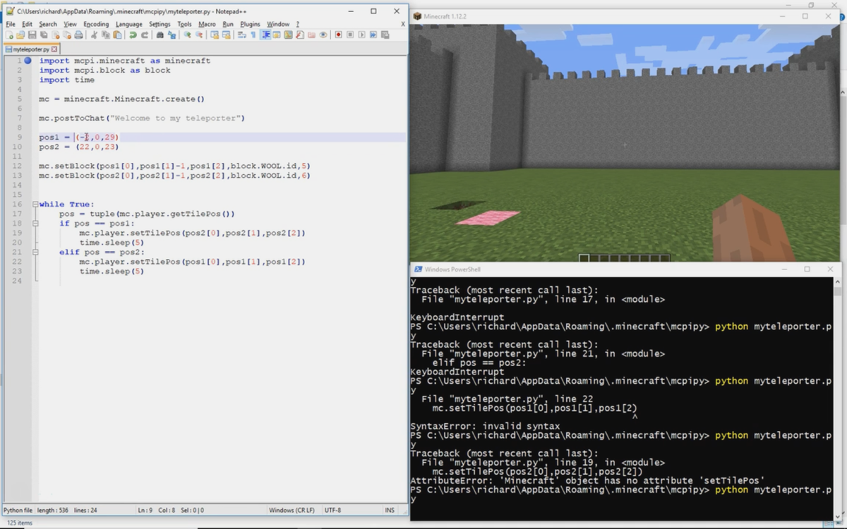 Learn Python with Minecraft
