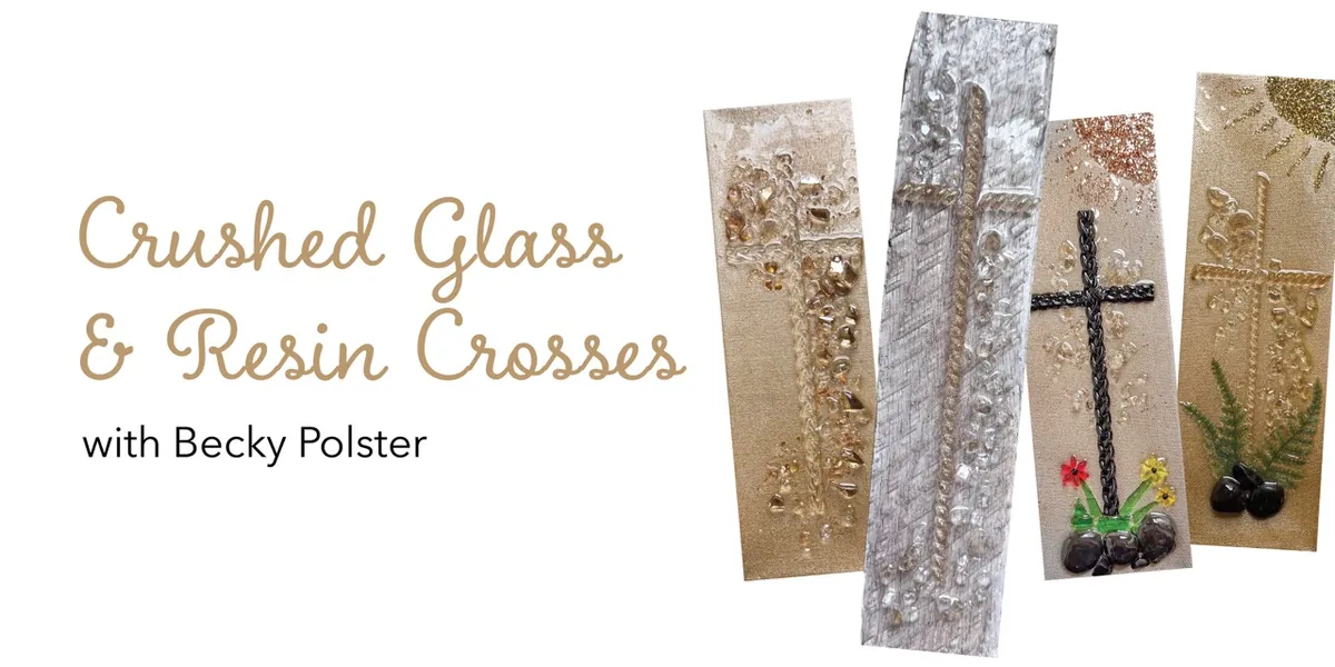 Crushed Glass & Resin Crosses