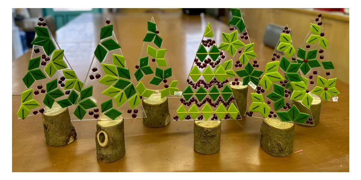 Fused Glass "Holly Tree"