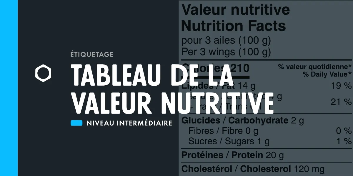 Tableau de la valeur nutritive – Canada