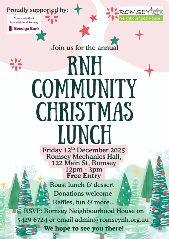 CHRISTMAS LUNCHEON 2025 @ Romsey Mechanic Hall