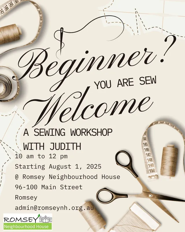 Sewing Classes 2026 Term 1 - (Starting 26 Feb, 9:30am - 11:30am)