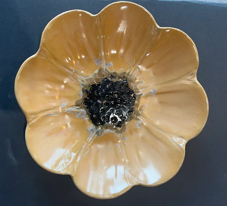 Ceramic Flower Bowl/Bird Bath