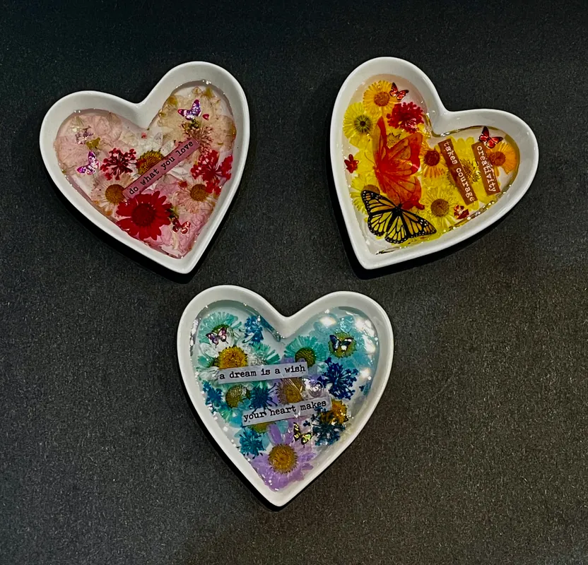 Resin Heart Dishes