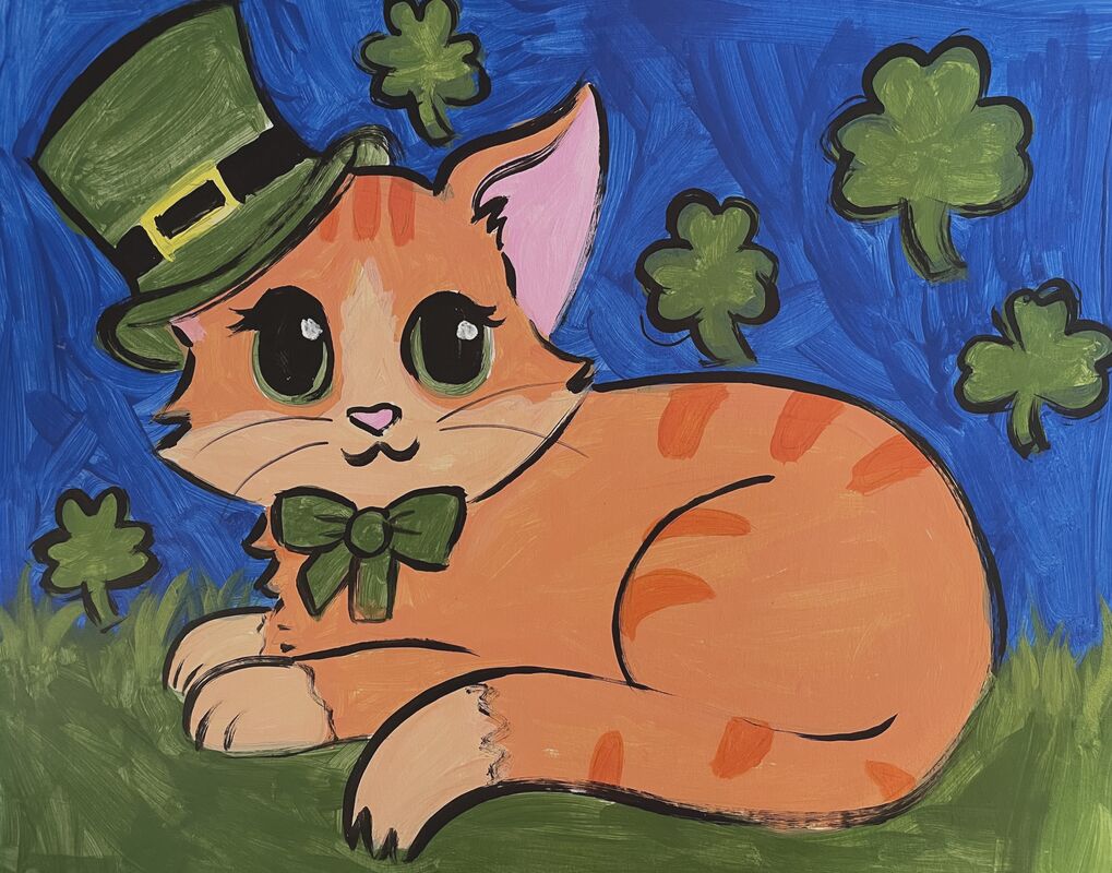 St. Patrick's Day Cat! Kid's Painting pARTy
