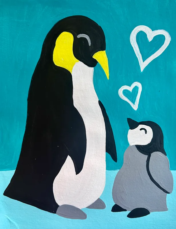 A Devoted Dad Penguin Love- Father's Day Celebration! -  Painting pARTy for Kids