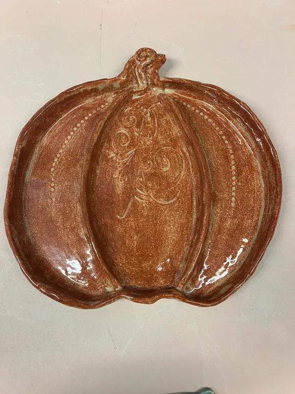 Ceramic Pumpkin Tray/Plate