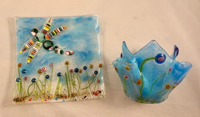 Fused Glass Dish or Vase You Choose!
