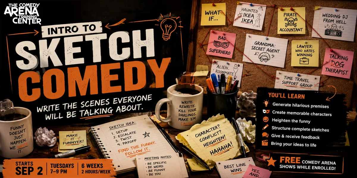 Sketch Comedy Level 1 - Intro to Sketch Comedy (Wednesdays, Sep 2 - Oct 7)