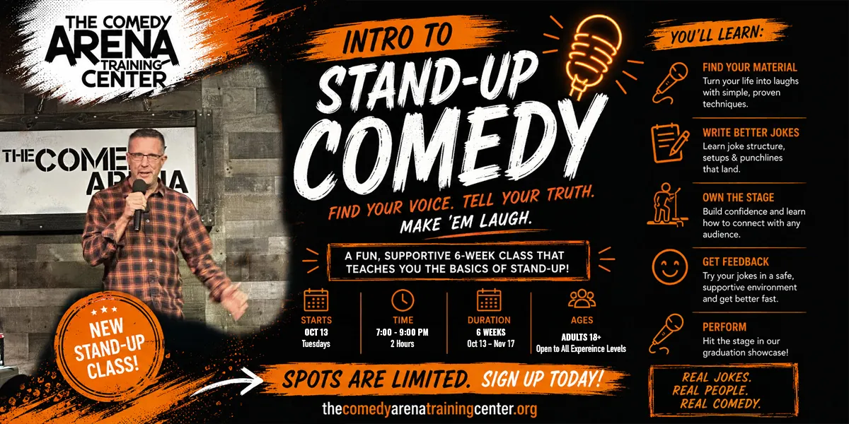 Stand Up Level 1 - Intro to Stand Up Comedy (Tuesdays, Oct 13 - Nov 17)