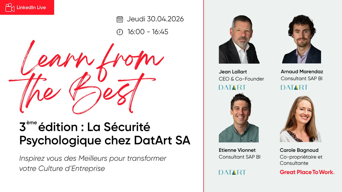 Learn from the Best™ : La Sécurité Psychologique avec DatArt SA