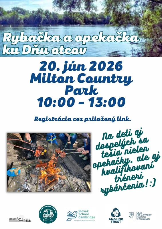 Rybačka a opekačka v Slovenskej školičke Cambridge