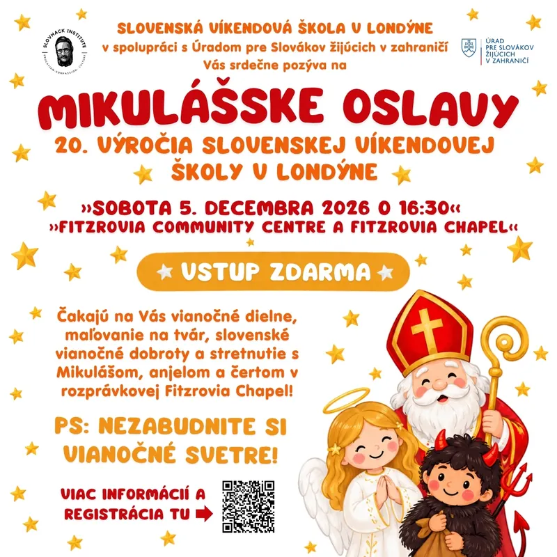 Mikulášske oslavy 20-ročnice Slovenskej víkendovej školy v Londýne
