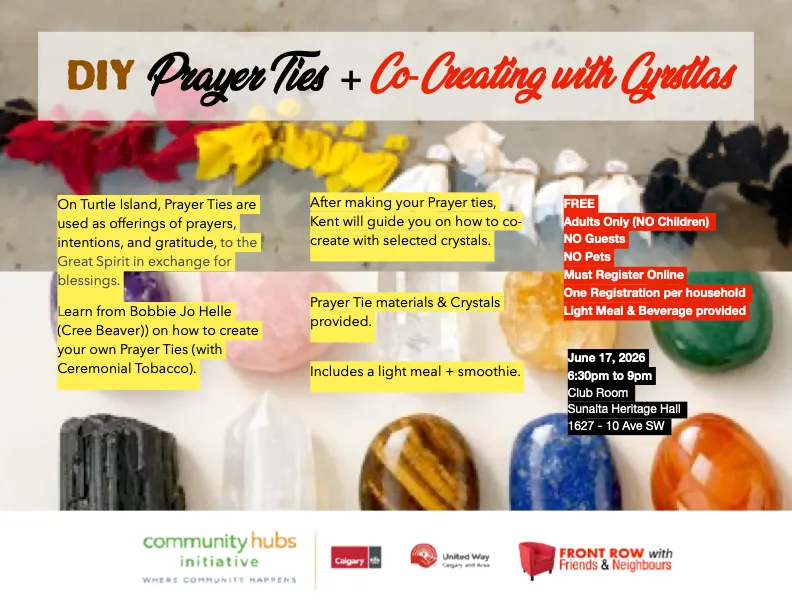 Prayer Tie Making + CoCreating with Crystals