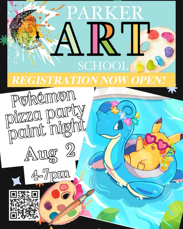 Pokémon and Pizza Party Paint Night -Floating Pikachu Canvas Painting
