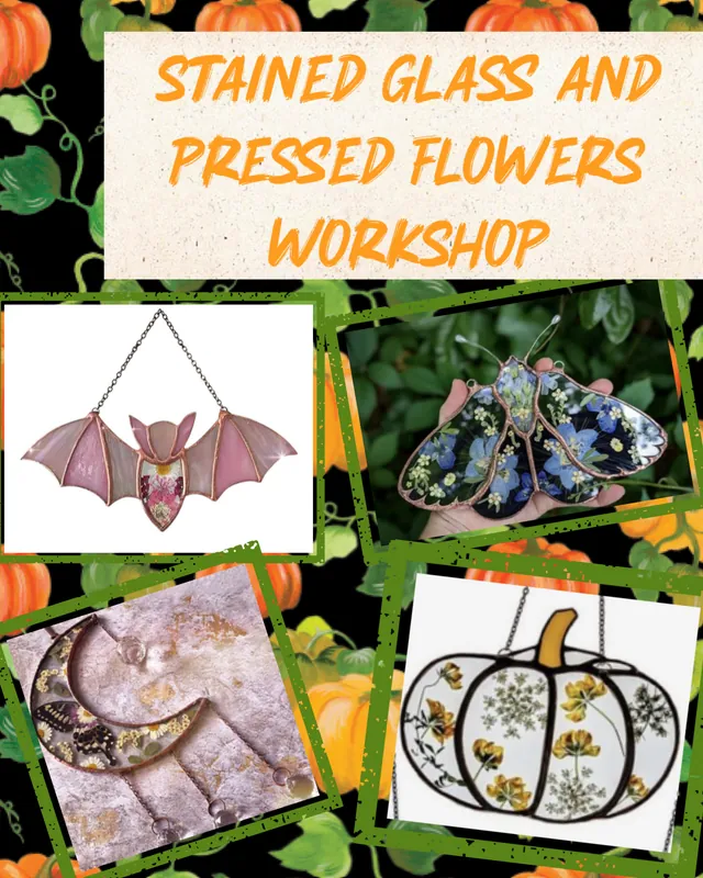 Beginner Stained Glass with Pressed Flowers class