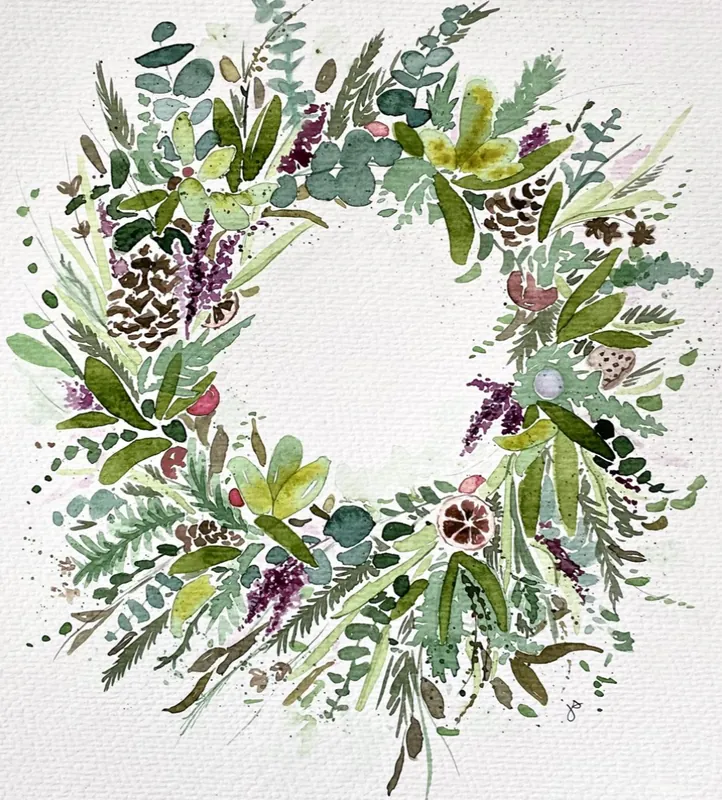Watercolor Wreath Painting class