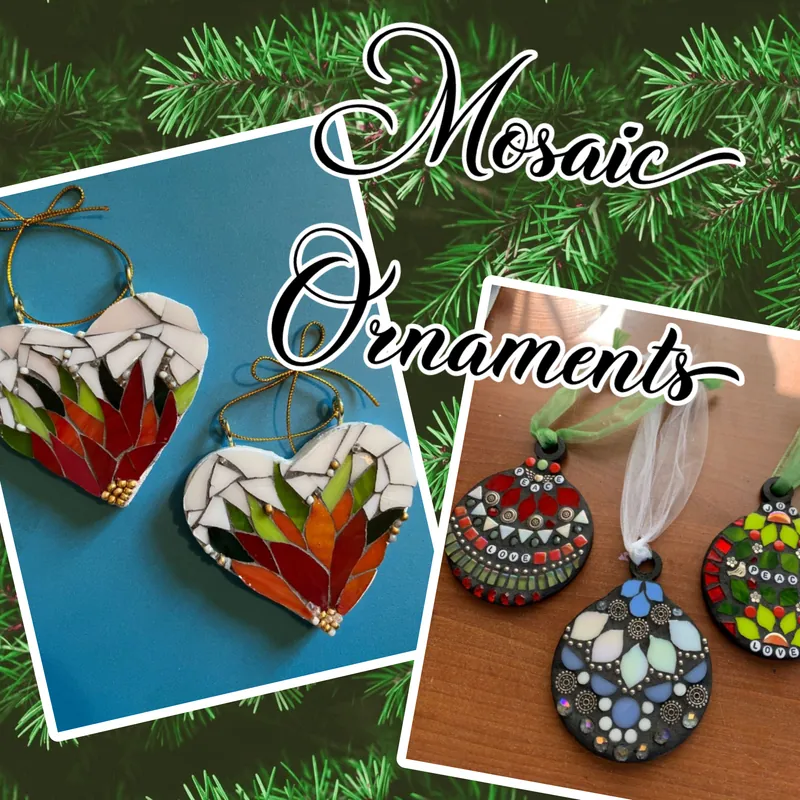 Friday Nights Out- Holiday Mosaic ornaments