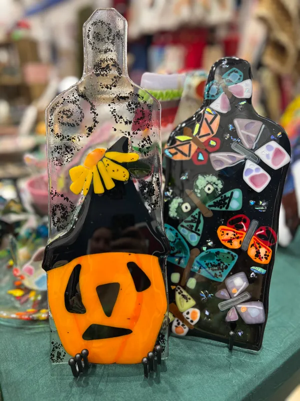 Charcuterie boards/holiday platters glass fusion