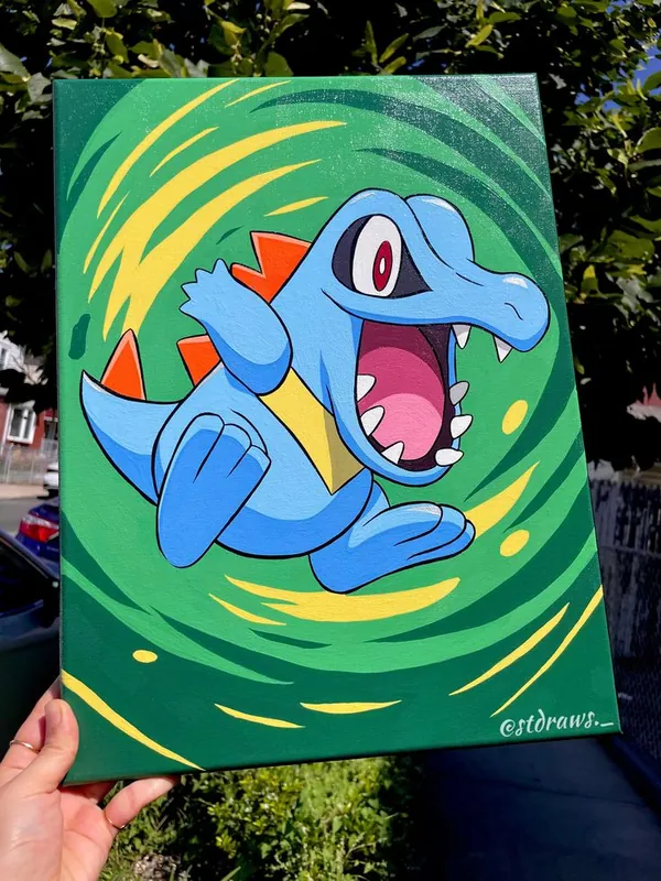 Pokémon and Pizza Party Paint Totodile