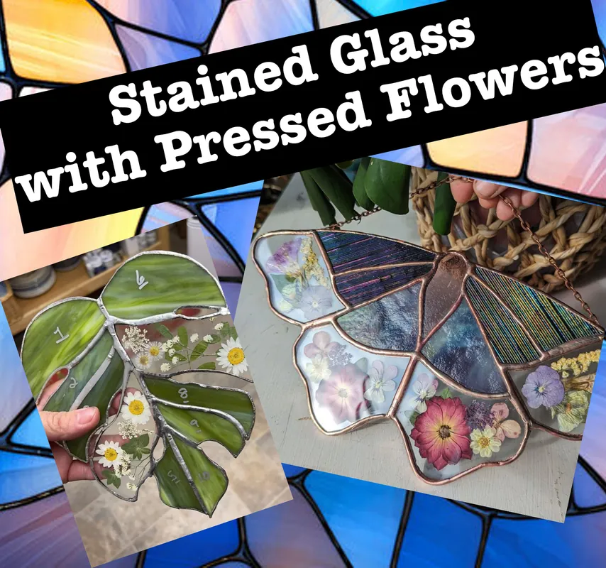 Beginner Stained Glass with Pressed Flowers class
