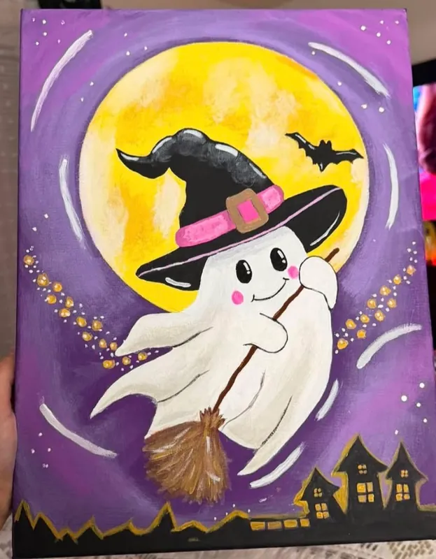 Family Halloween Ghost Party Canvas painting class
