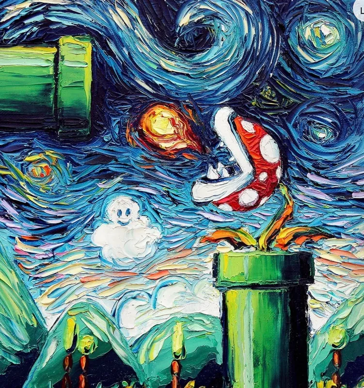 Family Friendly Super Mario Starry Night Halloween class
