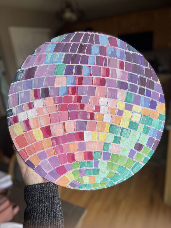 Pajama Party Paint Night - Disco Ball Canvas Painting
