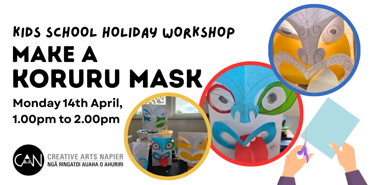 Kids Holiday Workshop - Maori Art Koruru Masks Monday 1.00 PM (EV2519)