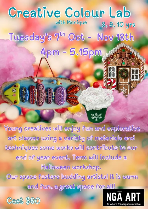 Creative Colour Lab with Monique 8, 9 &10yrs Term 4 2025